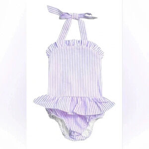 Baby's Blanks Boutique Seersucker One Piece Swimsuit, Purple, Size 5T, PreOwned